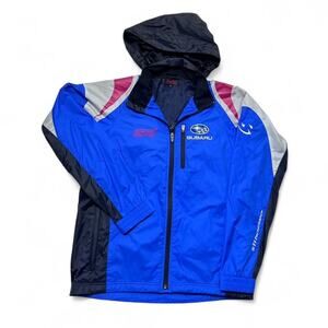 Subaru Racing STI Racing Japan Rally Blue Colorblock Windbreaker Zip Jacket Med
